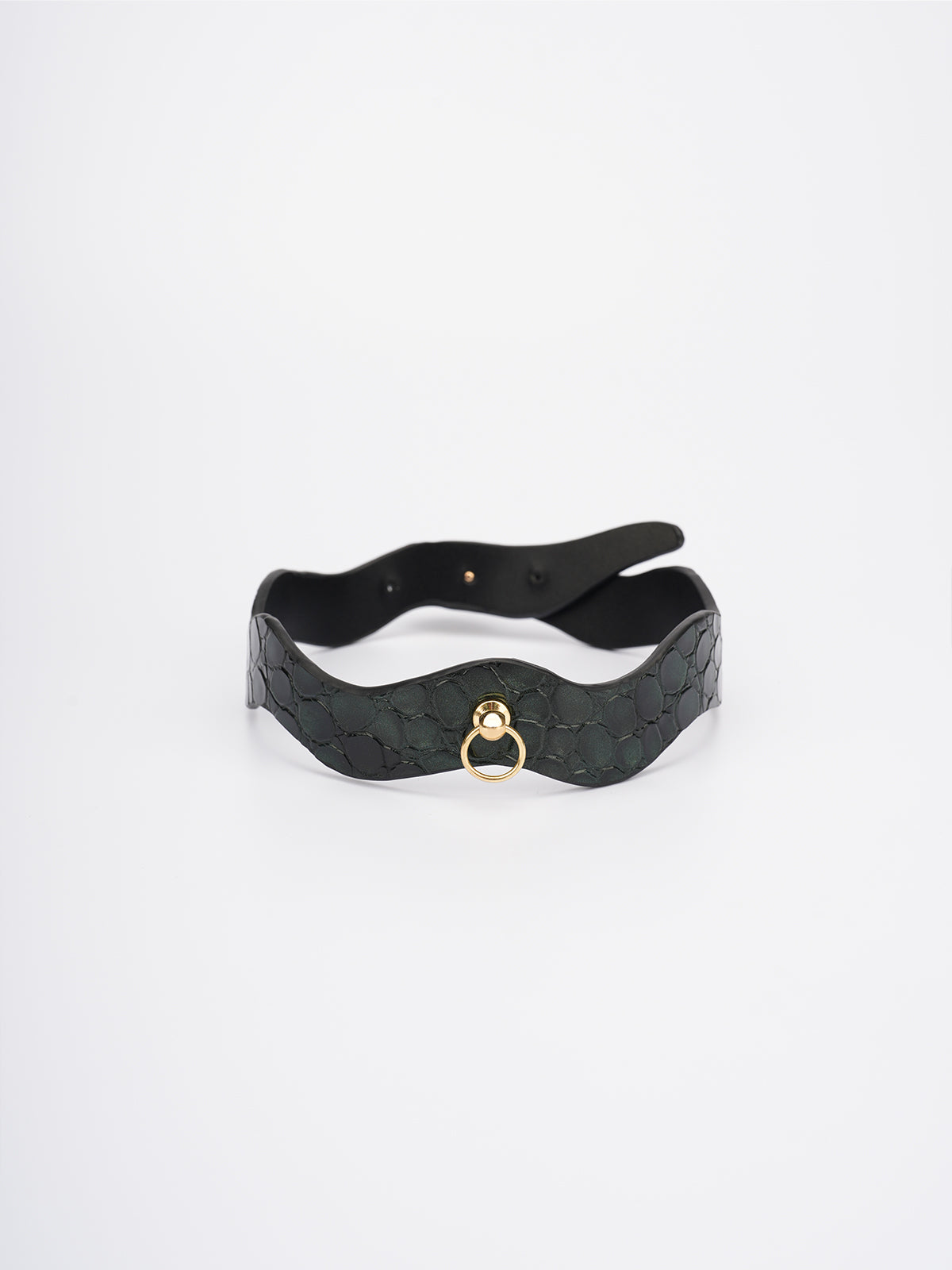 QIYE[Green Snake]Serpentine Leather Choker