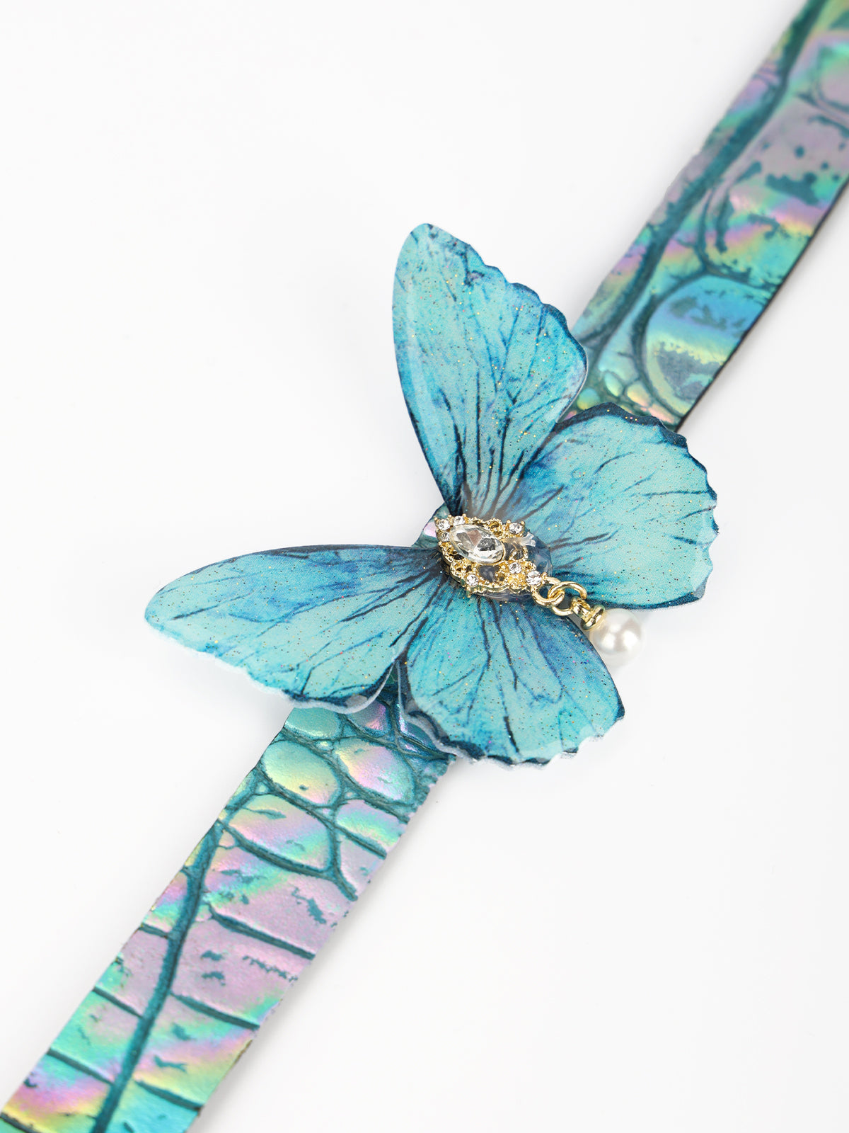 QIYE[Alice]Blue-ish Gorgeous Adjustable Butterfly Choker