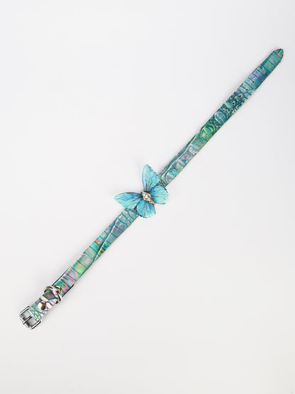 QIYE[Alice]Blue-ish Gorgeous Adjustable Butterfly Choker