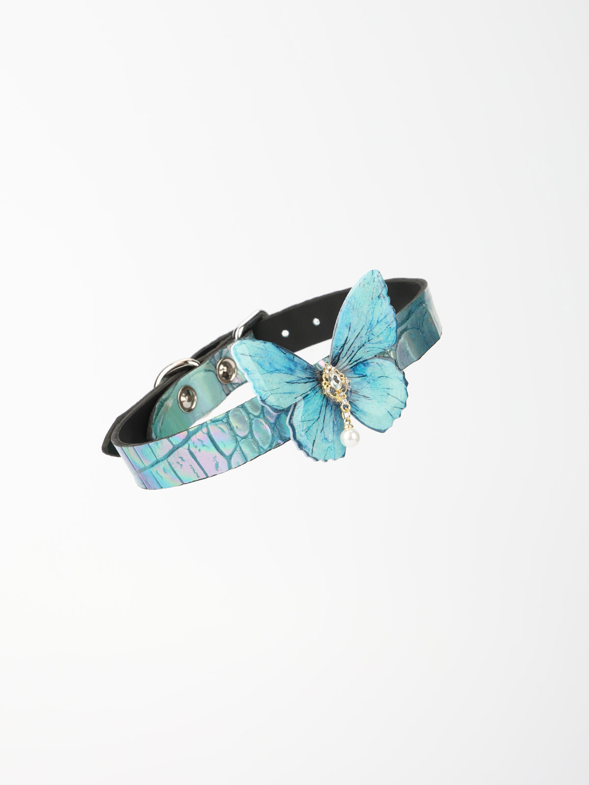 QIYE[Alice]Blue-ish Gorgeous Adjustable Butterfly Choker